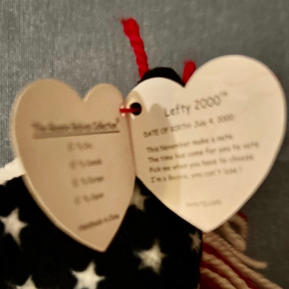 Lot Of 6 Patriotic TY Beanie Babies Bears And Lefty the Donkey. - Picture 4 of 10